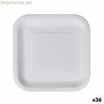 Միանգամյա օգտագործման ափսեների հավաքածու Algon սպիտակ քառակուսի ստվարաթուղթ 23 սմ (36 հատ)
