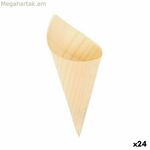 Ալգոն կոնաձև միանգամյա օգտագործման փայտե ամանների հավաքածու 10 հատ 15,5 սմ (24 հատ)