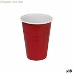 Բազմակի օգտագործման բաժակների հավաքածու Algon պլաստիկ կարմիր 10 հատ 450 մլ (18 հատ)