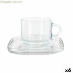6 բաժակների հավաքածու ափսեով LAV Cozy 90 մլ (6 հատ)