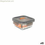 Հերմետիկ փակվող ճաշի տուփ MasterChef մոխրագույն թափանցիկ քառակուսի 310 մլ (12 հատ)