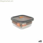 Հերմետիկ փակվող ճաշի տուփ MasterChef մոխրագույն թափանցիկ քառակուսի 530 մլ (12 հատ)