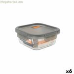 Հերմետիկ փակվող ճաշի տուփ MasterChef մոխրագույն թափանցիկ քառակուսի 800 մլ (6 հատ)