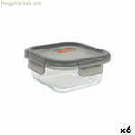 Հերմետիկ փակվող ճաշի տուփ MasterChef մոխրագույն թափանցիկ քառակուսի 1,1 լ (6 հատ)