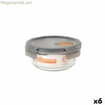 Հերմետիկ փակվող ճաշի տուփ MasterChef մոխրագույն թափանցիկ շրջանաձև 640 մլ (6 հատ)