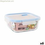 Հերմետիկ փակվող ճաշի տուփ Quttin Boho թափանցիկ 1,1 լ (6 հատ)