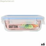 Հերմետիկ փակվող ճաշի տուփ Quttin Boho թափանցիկ ուղղանկյուն 1 լ (6 հատ)