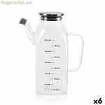 Cruet La Mediterránea թափանցիկ արծաթե մետաղական բորոսիլիկատ ապակի 1 լ (6 միավոր)