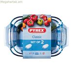 Ջեռոցի ամանների հավաքածու Pyrex Classic թափանցիկ ապակուց (2 հատ)