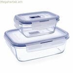 Luminarc Pure Box Crystal Bicolored ճաշի տուփերի հավաքածու (2 հատ)