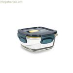 Հերմետիկ փակվող ճաշի տուփ Quid Astral 320 մլ 11,6 x 11,6 x 6,3 սմ կապույտ ապակի