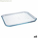 Ուղղանկյուն ձև Pyrex Classic Vidrio թափանցիկ ապակի 33 x 27 x 2 սմ հարթ (6 հատ)
