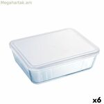 Ուղղանկյուն լանչի տուփ կափարիչով Pyrex Cook & Freeze 22,5 x 17,5 x 6,5 սմ 1,5 լ թափանցիկ սիլիկոնե ապակի (6 հատ)