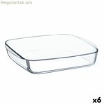 Մատուցման սկուտեղ Ô Խոհանոցի քառակուսի 25 x 22 x 5 սմ թափանցիկ ապակի (6 հատ)