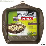 Ջեռոցի ձև Pyrex Asimetria քառակուսի սև մետաղից 24 x 24 սմ (6 հատ)