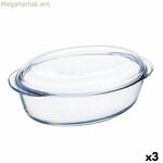 Ջեռոցի աման Pyrex Classic Vidrio թափանցիկ ապակի 33 x 20 x 10 սմ կափարիչով (3 հատ)