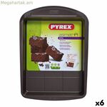 Ուղղանկյուն ձև Pyrex Asimetria սև մետաղական 28 x 22 սմ ուղղանկյուն (6 հատ)