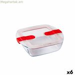 Հերմետիկ լանչի տուփ Pyrex Cook&Teat 1 լ 20 x 17 x 6 սմ կարմիր ապակի (6 հատ)