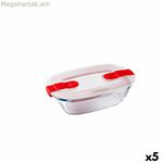 Հերմետիկ լանչի տուփ Pyrex Cook & Heat ուղղանկյուն 400 մլ 17 x 10 x 5 սմ թափանցիկ ապակի (5 հատ)