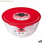 Կլոր ճաշի տուփ կափարիչով Ô Cuisine Prep&store Ocu կարմիր 1 լիտր 17 x 17 x 9 սմ ապակի (3 հատ)