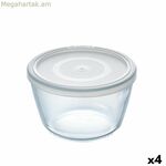 Կլոր լանչի տուփ կափարիչով Pyrex Cook & Freeze 1,1 լ 15 x 15 x 10 սմ թափանցիկ սիլիկոնե ապակի (4 հատ)
