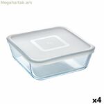Քառակուսի ճաշի տուփ կափարիչով Pyrex Cook & Freeze 2 լիտր 19 x 19 սմ թափանցիկ սիլիկոնե ապակի (4 հատ)