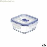 Հերմետիկ փակվող ճաշի տուփ Luminarc Pure Box Active 380 մլ երկգույն ապակի (6 հատ)