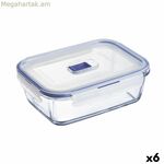 Հերմետիկ փակվող ճաշի արկղ Luminarc Pure Box Active 19 x 13 սմ 1,22 լ երկգույն ապակի (6 հատ)