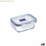 Հերմետիկ փակվող ճաշի տուփ Luminarc Pure Box Active 380 մլ 12 x 9 սմ երկգույն ապակի (6 հատ)