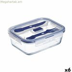Հերմետիկ փակվող ճաշի արկղ Luminarc Pure Box Active երկգույն ապակի 1,22 լ 16 սմ (6 հատ)