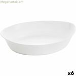 Luminarc Smart Cuisine օվալաձև մատուցման սկուտեղ 32 x 20 սմ սպիտակ ապակի (6 հատ)