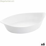 Luminarc Smart Cuisine Օվալաձև սպիտակ ապակե մատուցման սկուտեղ, 6 հատ, 38 x 22 սմ