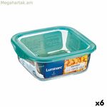 Քառակուսի ճաշի տուփ կափարիչով Luminarc Keep'n Lagon 10 x 5,4 սմ փիրուզագույն 380 մլ երկգույն ապակի (6 հատ)