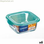 Քառակուսի ճաշի տուփ կափարիչով Luminarc Keep'n Lagon 15,6 x 6,6 սմ փիրուզագույն 1,22 լիտր ապակի (6 հատ)