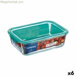 Ուղղանկյուն ճաշի տուփ կափարիչով Luminarc Keep'n Lagon 16 x 11,3 x 6 սմ Փիրուզագույն 820 մլ ապակի (6 հատ)