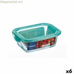Ուղղանկյուն ճաշի արկղ կափարիչով Luminarc Keep'n Lagon 18,5 x 13 x 6,6 սմ փիրուզագույն 1,22 լիտր ապակի (6 հատ)