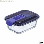 Հերմետիկ ճաշի տուփ Luminarc Easy Box կապույտ ապակե (380 մլ) (6 հատ)