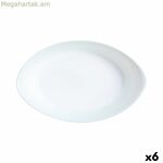 Luminarc Smart Cuisine օվալաձև սպիտակ ապակե մատուցման սկուտեղ 21 x 13 սմ (6 հատ)