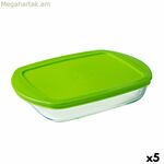 Ուղղանկյուն ճաշի արկղ կափարիչով Pyrex Prep&store Px կանաչ 1,6 լ 28 x 20 սմ ապակի (5 հատ)