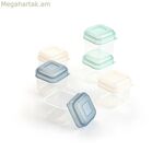 Խոհանոցային տարաների հավաքածու, որոնք կարելի է դարսել իրար վրա, հերմետիկ փակվող, Quid Minimal 5 x 5 x 6 սմ չափսերով, 6 հատ