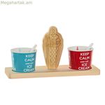 Ակնոցների հավաքածու DKD Տան դեկոր Բազմագույն կերամիկական սոճու փայտից