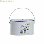 Սառցե դույլ DKD տան դեկոր սպիտակ բազմագույն մետաղական 24,5 x 17 x 13 սմ