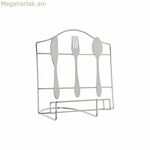 DKD Տան դեկորի տակդիր՝ դանակ-պատառաքաղ, արծաթագույն, մետաղական, պլաստիկ, 23 x 15 x 22 սմ