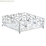 Անձեռոցիկի պահոց DKD Տան դեկոր Մարգարիտա Արծաթագույն Մետաղ Պլաստիկ 18 x 19 x 6 սմ