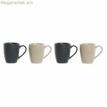 Բաժակների հավաքածու DKD Home Decor Բեժ Մուգ մոխրագույն Ռետինե փայտե ամանեղեն 300 մլ 19 x 13 x 31 սմ (4 հատ)