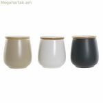 Թիթեղյա DKD տան դեկոր՝ սպիտակ, բեժ, մուգ մոխրագույն, 10 x 10 x 13 սմ (3 հատ)