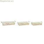 Սկուտեղների հավաքածու DKD Home Decor Pink Metal Aluminyum 8 սմ 40 x 21 x 8 սմ (3 հատ)