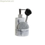 Խոհանոցային լվացարանի համար նախատեսված 2-ը 1-ում օճառի դիսպենսեր DKD Home Decor Resin չժանգոտվող պողպատ 12,6 x 11,4 x 18,6 սմ