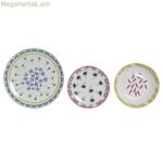 Ճաշի սպասքի հավաքածու DKD տան դեկոր Կապույտ Բազմագույն Փիրուզագույն Ճենապակյա Գաղութային Աֆրիկյան տղամարդ 27 x 27 x 2,5 սմ 18 հատ (18 հատ)