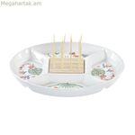 Խորտիկների սկուտեղ DKD Տան դեկոր Բազմագույն բնական բամբուկե քարե ամանեղեն Արևադարձային 23,5 x 23,5 x 7 սմ